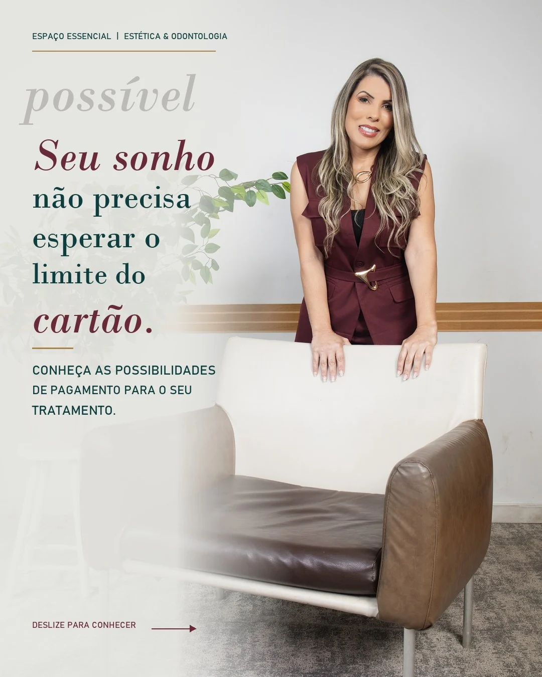 Capa do carrossel Formas de pagamento, criada com o retrato do estúdio